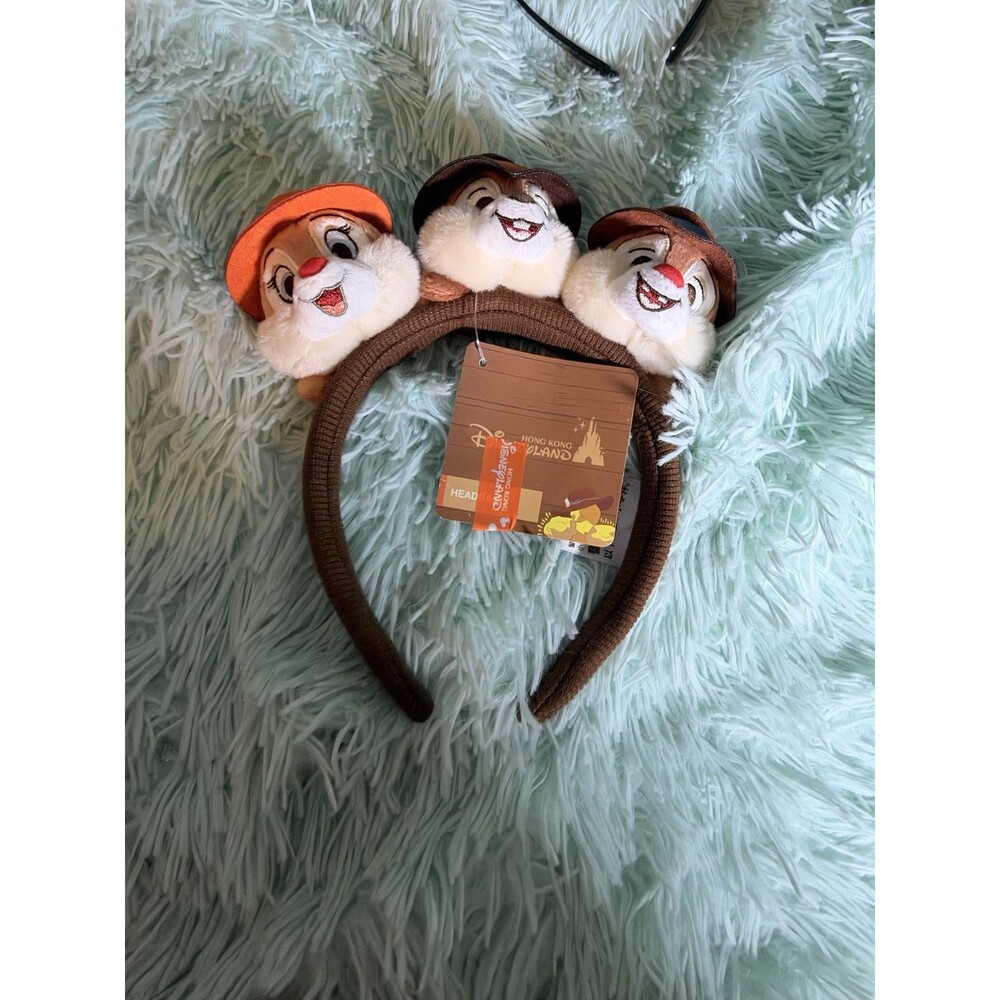 2026 Grizzly HK Disney Gold Panning Chip Dale Clarice Cute Plush Headband New